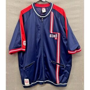 Vintage Y2K Ecko Unltd Ringer Jersey Style T-Shirt Size 2XL Zippered Pockets